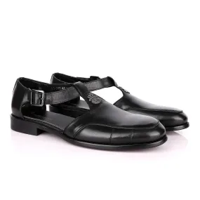 Billionaire Exotic Black Cover Leather Sandal