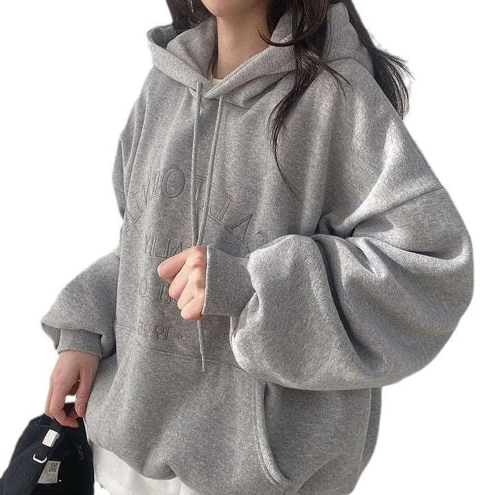 Casual Lettered Hoodie
