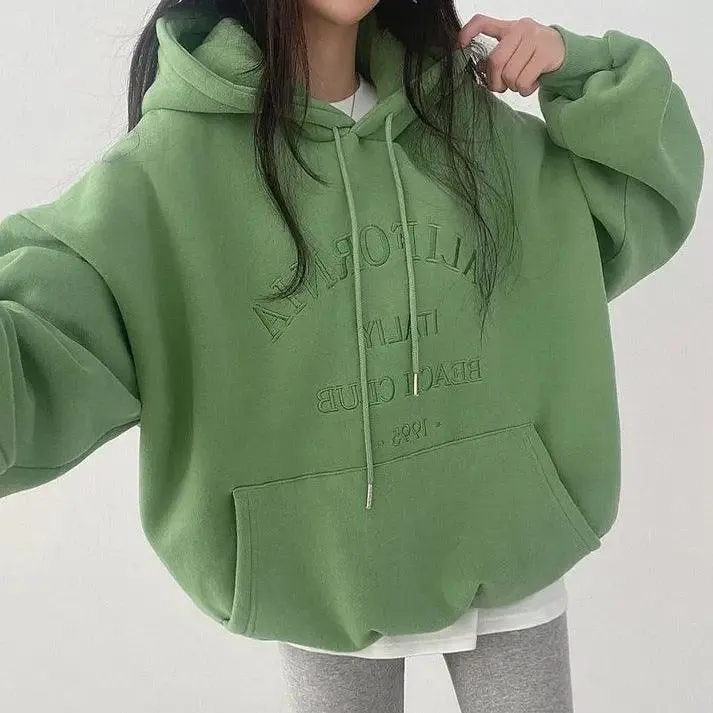 Casual Lettered Hoodie