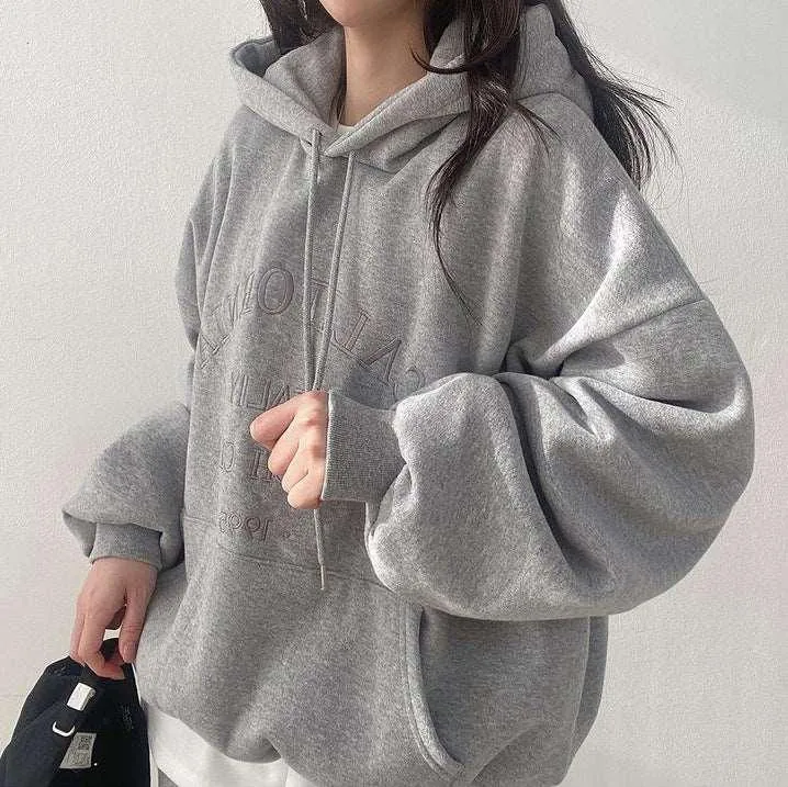 Casual Lettered Hoodie