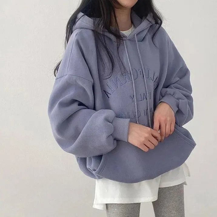 Casual Lettered Hoodie