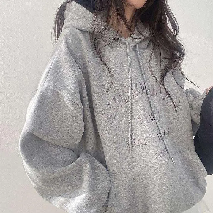 Casual Lettered Hoodie