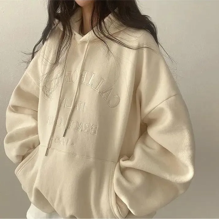 Casual Lettered Hoodie
