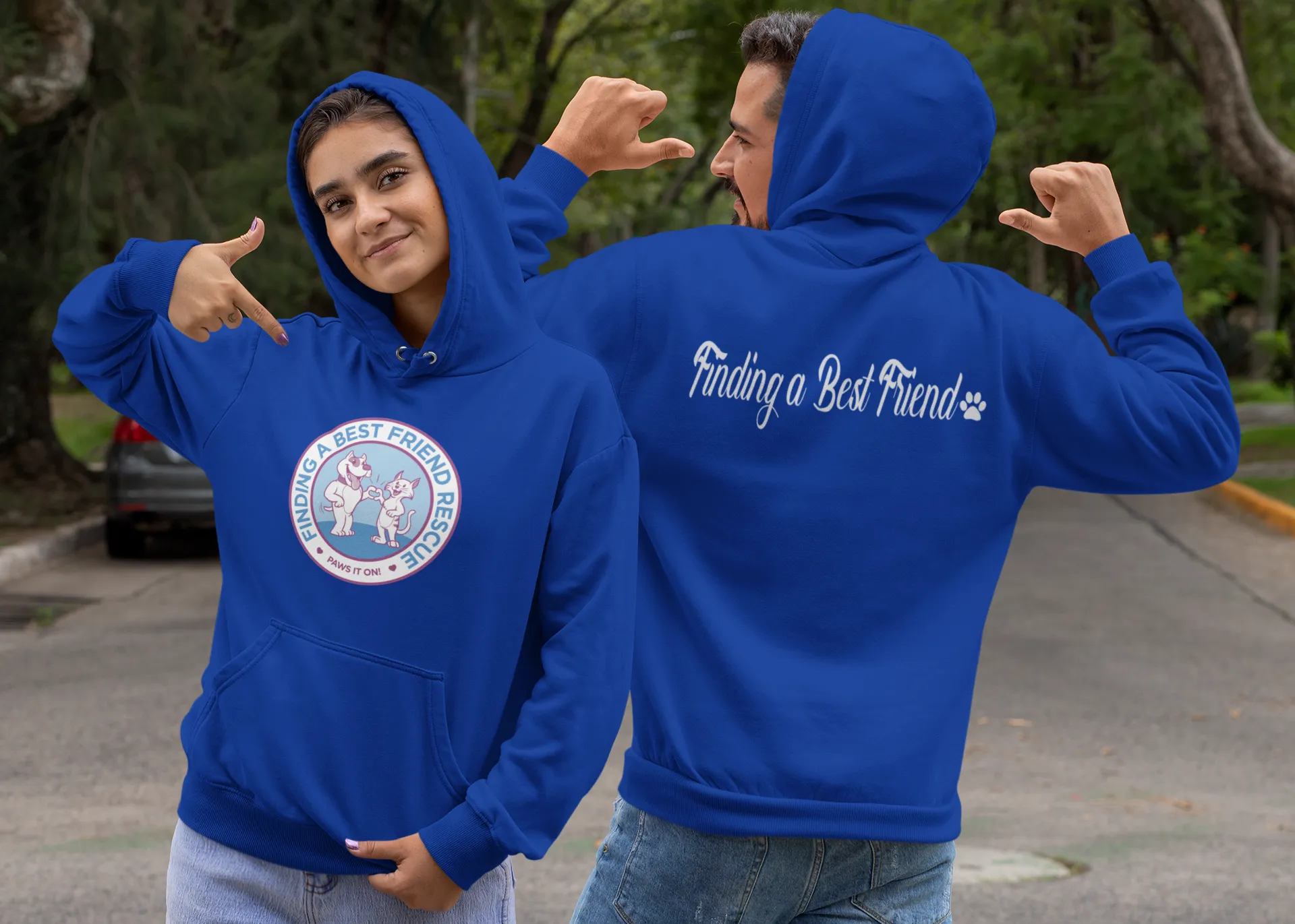 Finding A Best Friend Rescue Unisex Fleece Pullover Hoodie (Available in Several Colors)