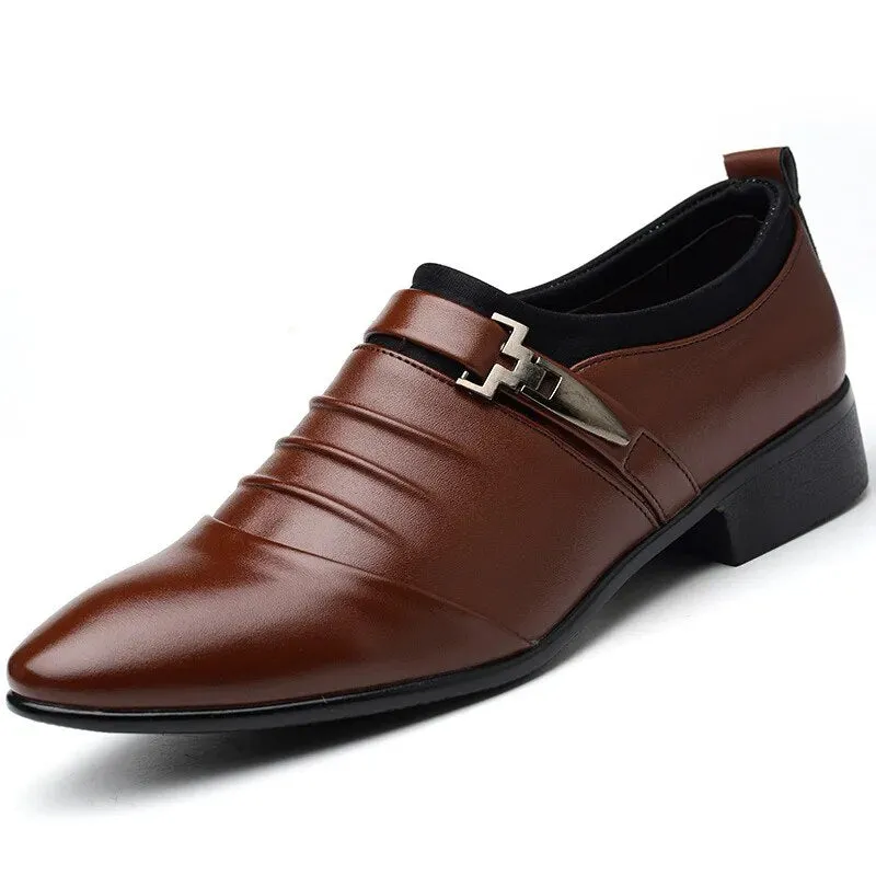 Men's Casual Vegan Leather Wedding Shoes with Buckle | Perfect for All Seasons