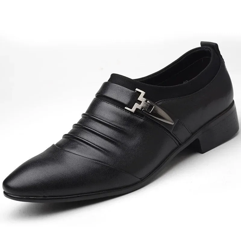 Men's Casual Vegan Leather Wedding Shoes with Buckle | Perfect for All Seasons